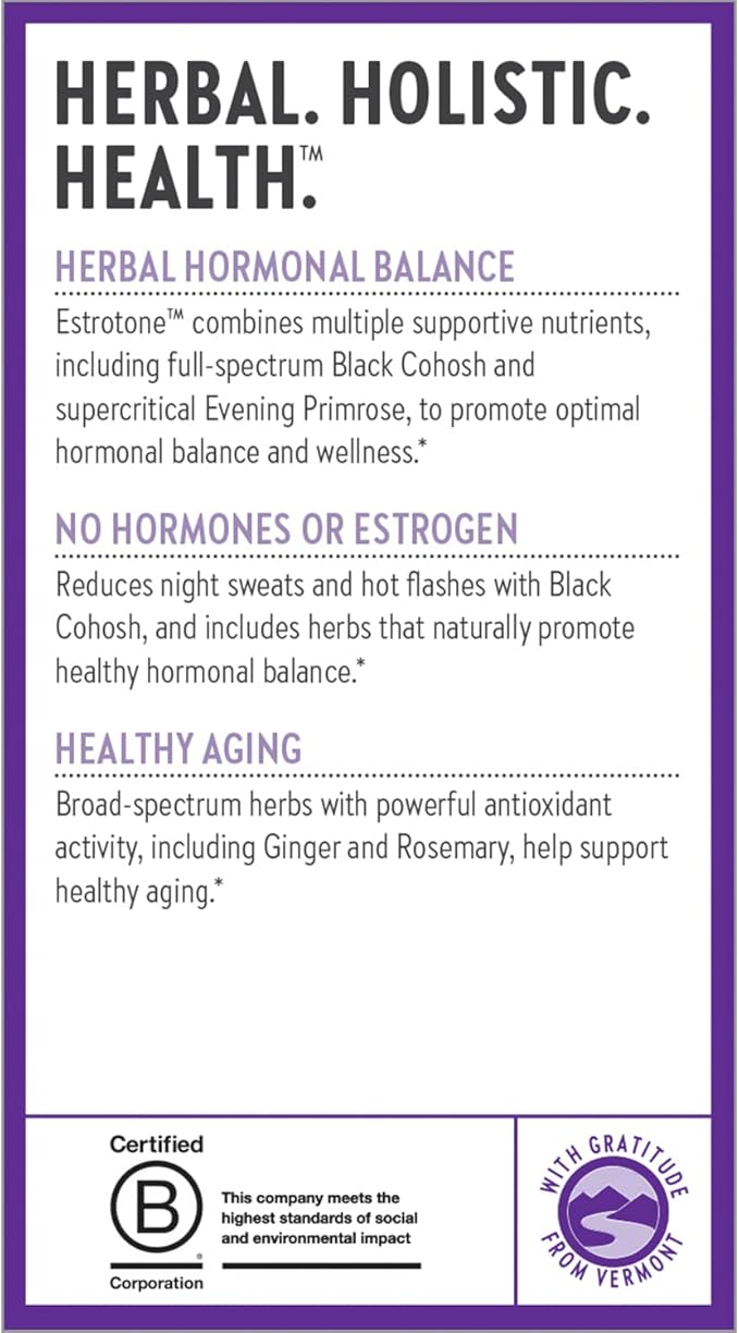 New Chapter Peri-Menopause Supplement - Estrotone Herbal Hormone-Balance Blend with Black Cohosh to Reduce Hot Flashes & Night Sweats - 30 ct Vegetarian Capsule