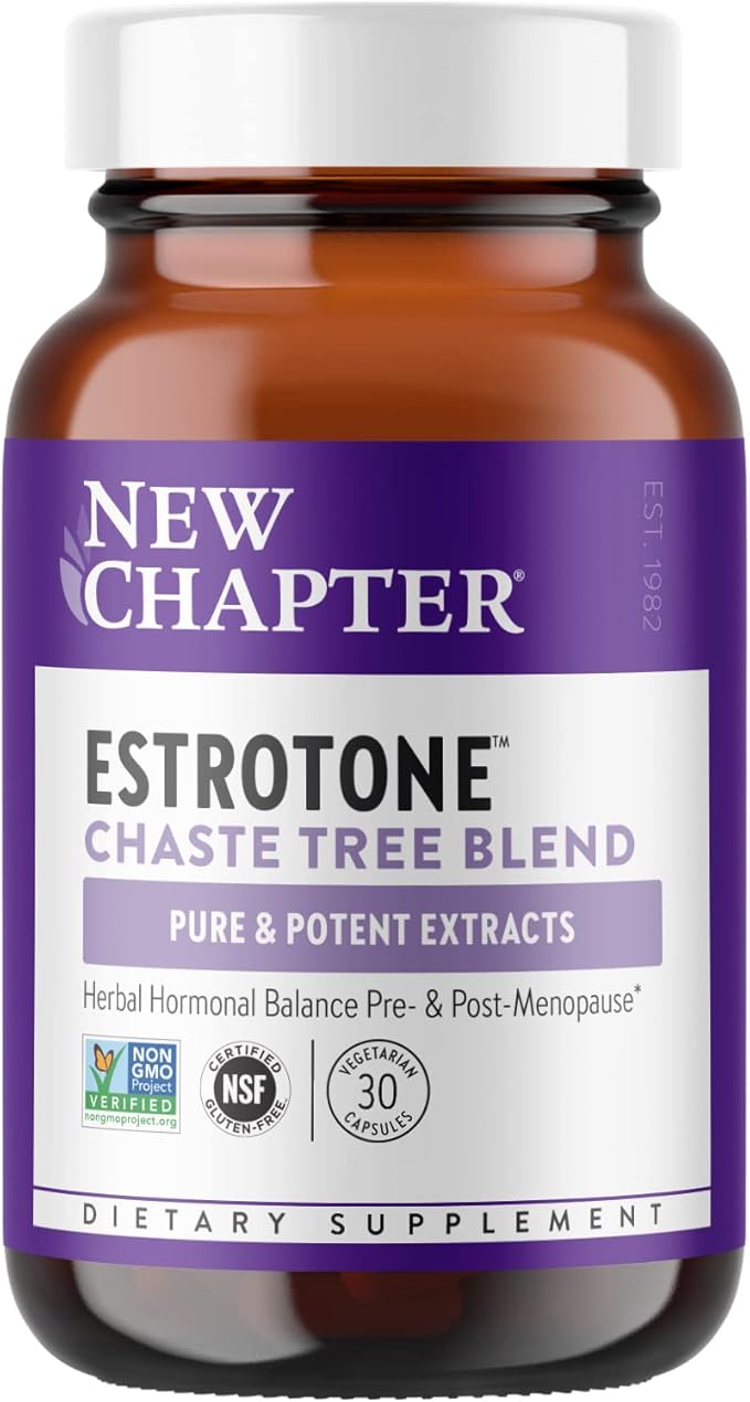 New Chapter Peri-Menopause Supplement - Estrotone Herbal Hormone-Balance Blend with Black Cohosh to Reduce Hot Flashes & Night Sweats - 30 ct Vegetarian Capsule