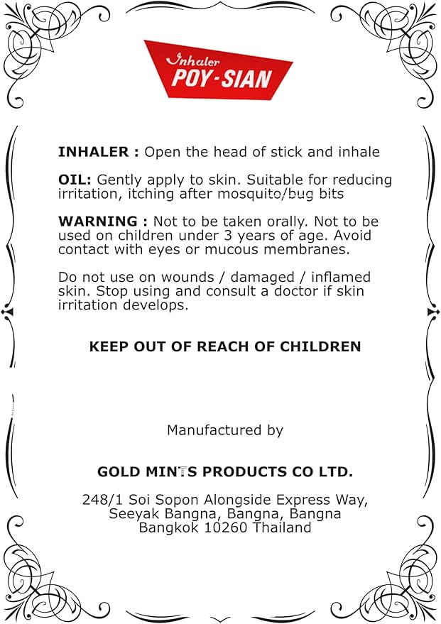 POY-SIAN Mark II Menthol Aromatherapy Nasal 6)