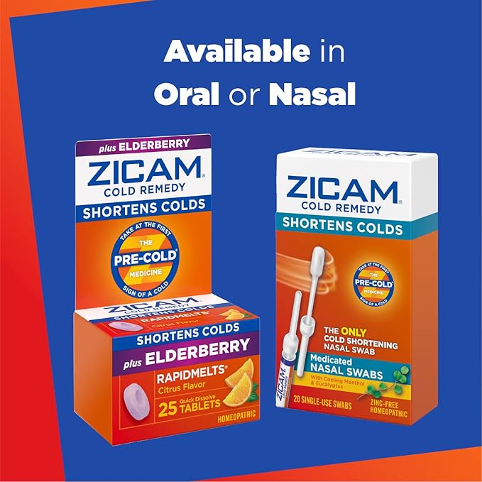 Zicam Cold Remedy Zinc Rapidmelts, Citrus Flavor, 25 Count (Pack of 2)