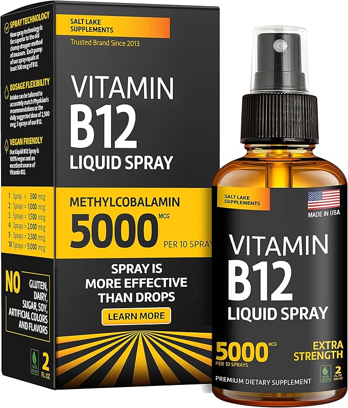 Vitamin B12 Sublingual B12 Vitamin B12 Liquid B12 Drops B-12 Spray