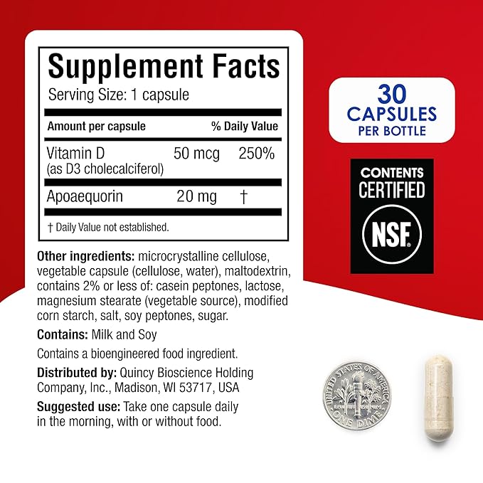 Prevagen Extra Strength 20mg, 30 Capsules |2 Pack| with Apoaequorin & Vitamin D with Attractive and Stackable Storage Box
