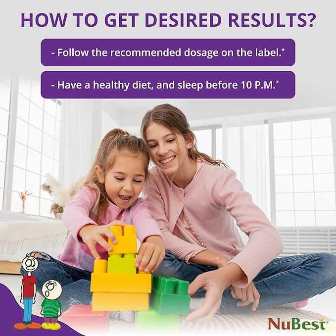 NuBest Tall Kids - Toddlers Vitamins and Kids Vitamins for Age 2 to 9 - Healthy Height Growth & Height Booster with Multivitamins & Minerals | 90 Chewable Tablets | 6 Pack