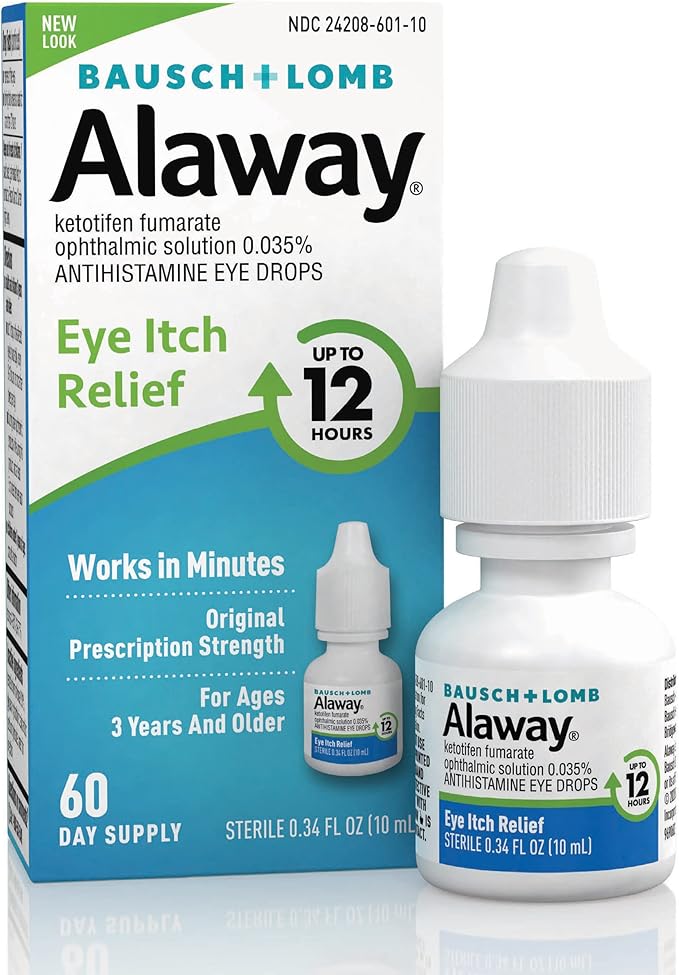 Alaway Antihistamine Eye Drops, Allergy Relief 12 Hours, 0.34 Fl