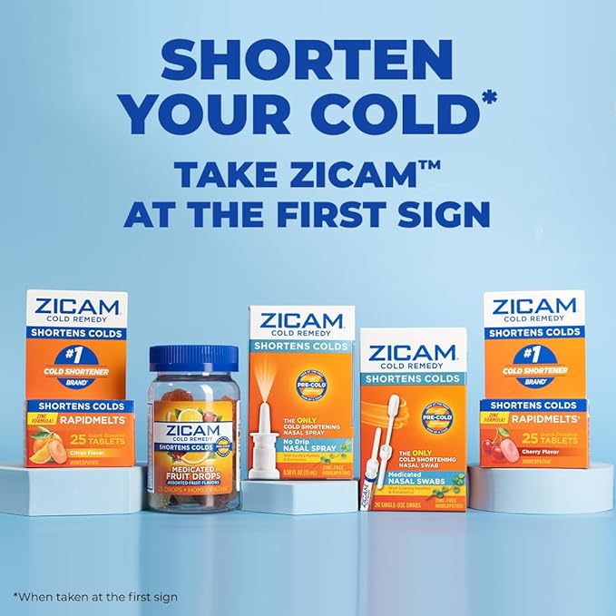 Zicam Cold Remedy Zinc Rapidmelts, Citrus Flavor, 25 Count (Pack of 1)
