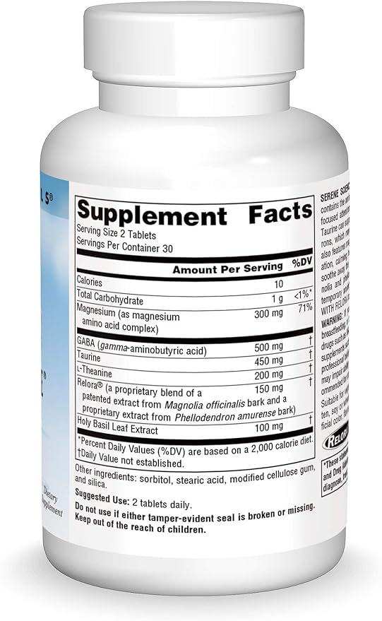 Source Naturals Serene Science Theanine Serene with Relora - Calm Mind & Body - 60 Tablets
