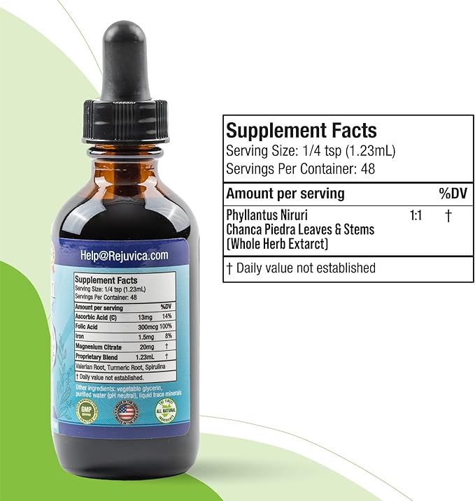 Rejuvica Health Cleanse Drops - Advanced Kidney & Gallbladder Cleanse Support Supplement - Liquid Delivery for Better Absorption - Chanca Piedra Used in Amazonian Rainforest