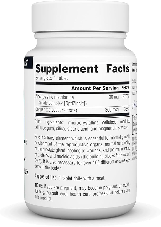 Source Naturals OptiZinc Zinc Methionine Sulfate Complex & Dietary Supplement - 240 Tablets
