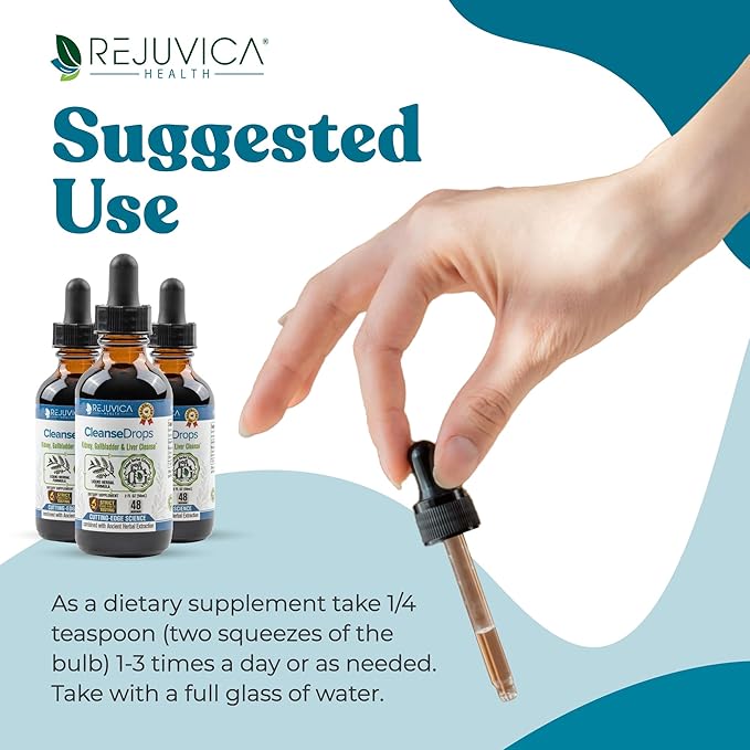 Rejuvica Health Cleanse Drops - Advanced Kidney & Gallbladder Cleanse Support Supplement - Liquid Delivery for Better Absorption - Chanca Piedra Used in Amazonian Rainforest