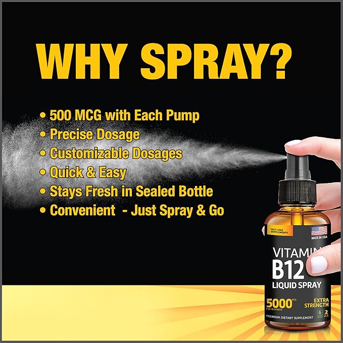 Vitamin B12 Sublingual B12 Vitamin B12 Liquid B12 Drops B-12 Spray