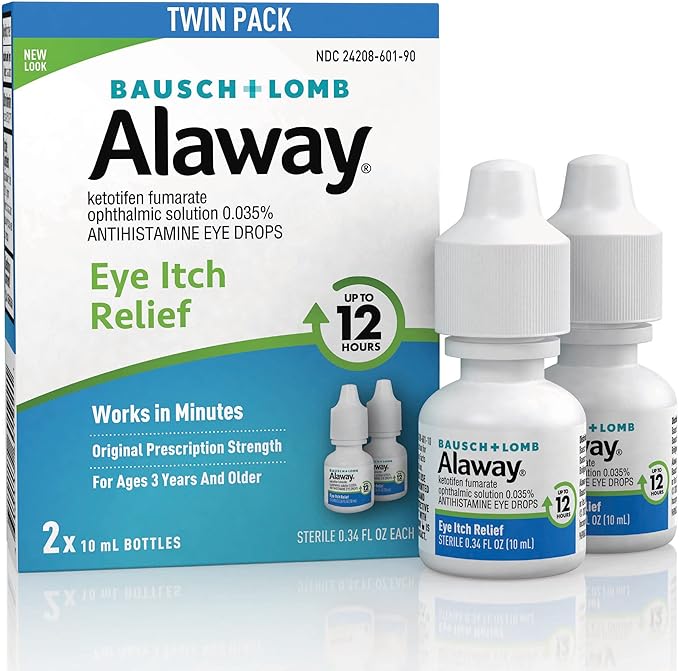 Alaway Antihistamine Eye Drops, Allergy Relief 12 Hours, 0.34 Fl 2)