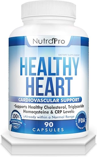 NutraPro Healthy Heart - Heart Health Supplements. Artery Cleanse & Protect. Supports Healthy Cholesterol and Triglyceride. GMP Certified